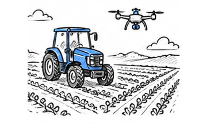 Agriculture drone-support illustration