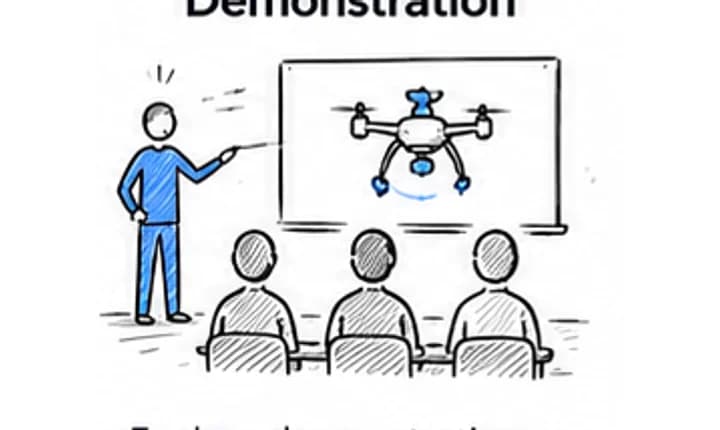 Drone education demonstration illustration