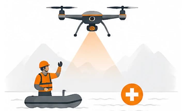 Search and rescue drone illustration